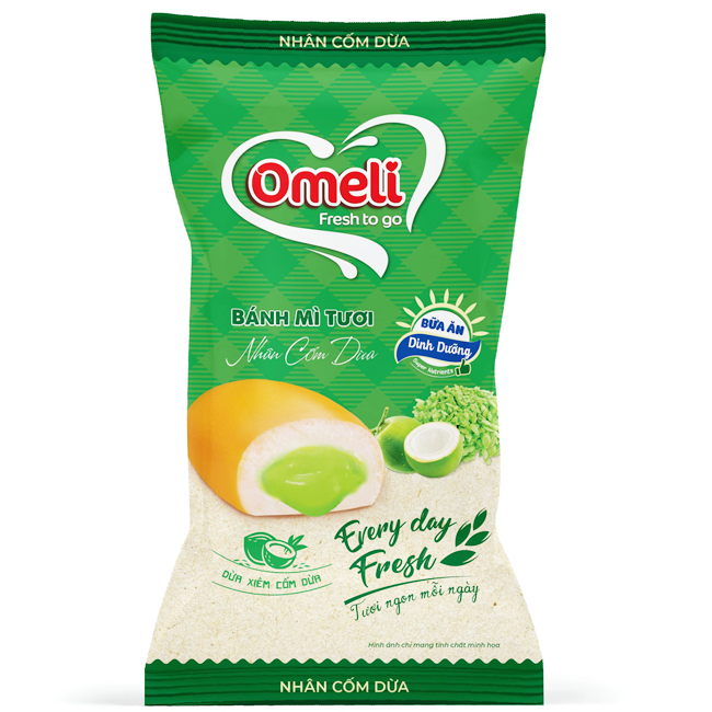 Bánh Mì Nhân Cốm Dừa Omeli