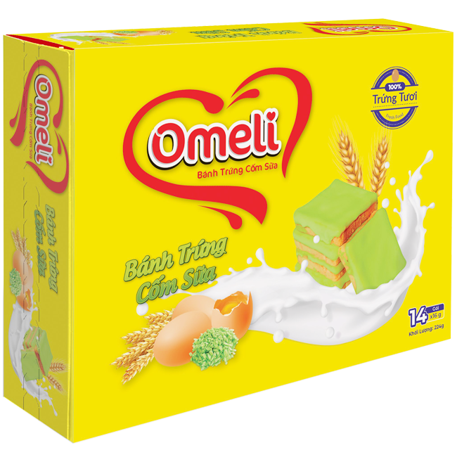 Bánh Trứng Nướng Kem Cốm Sữa Omeli